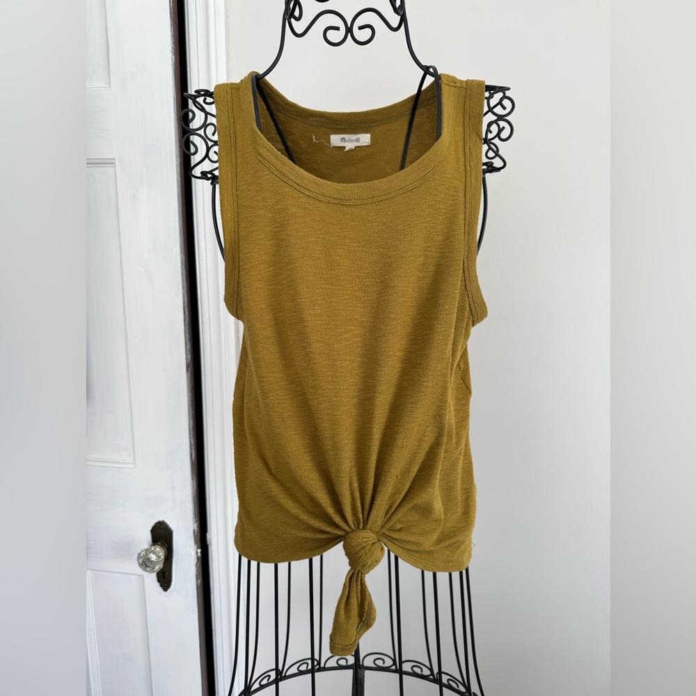 Madewell Olive Knot-Front Tank Top